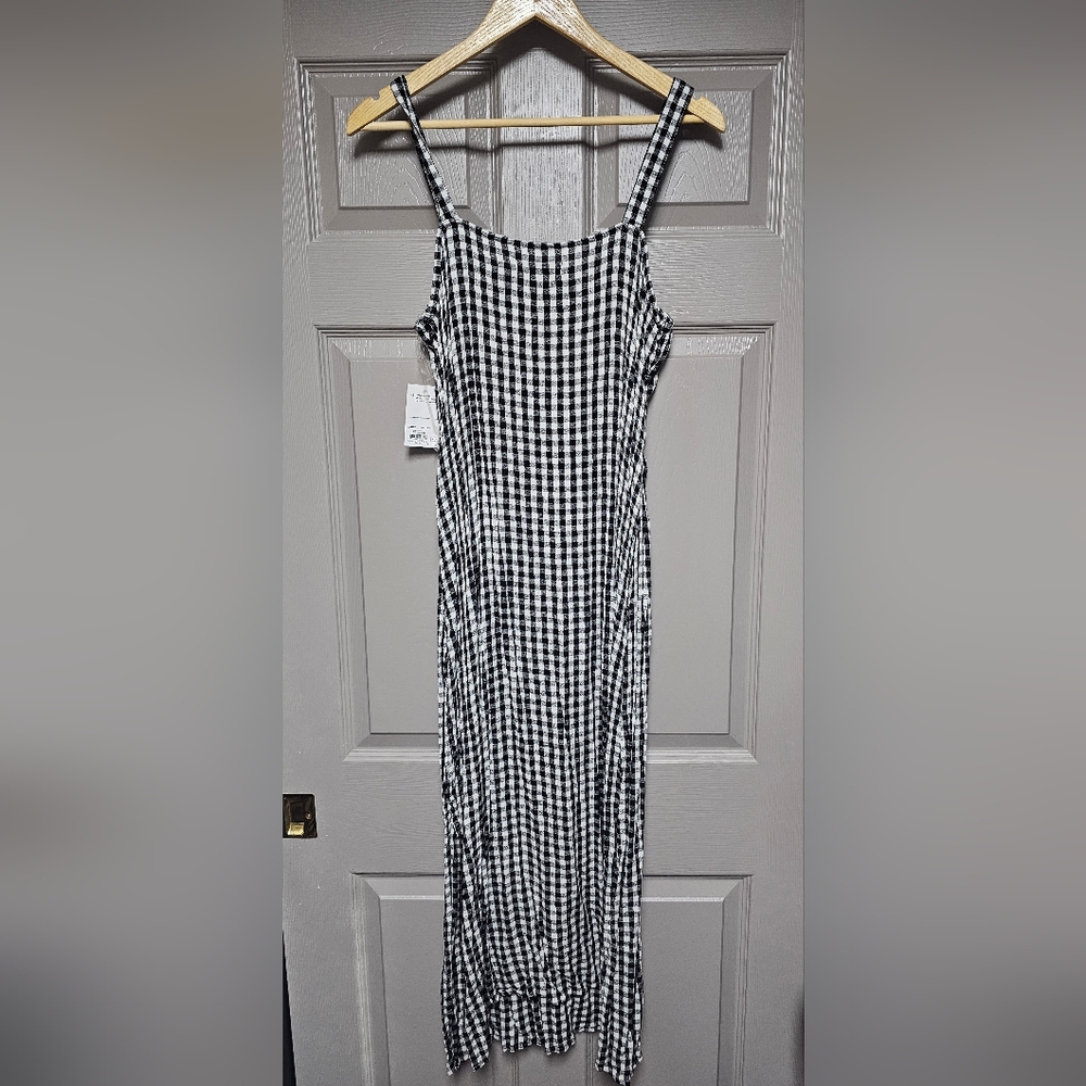 NWT SO Brand Black and White Gingham Midi Dress Size Large - Picture 3 of 4